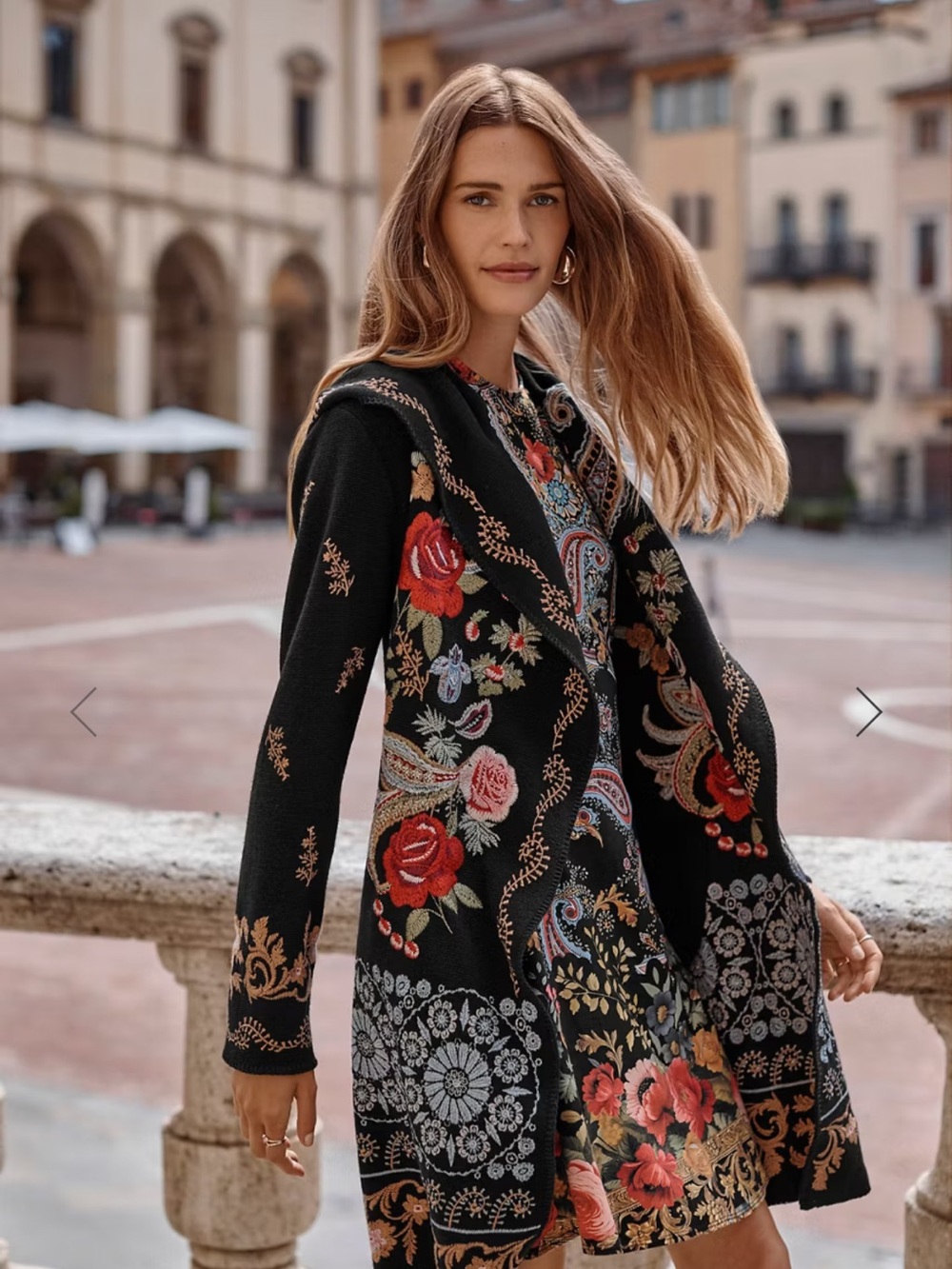 New w Tags Johnny Was Biya Leto Duster Black Small Floral Boho Hard to Find - Picture 3 of 16